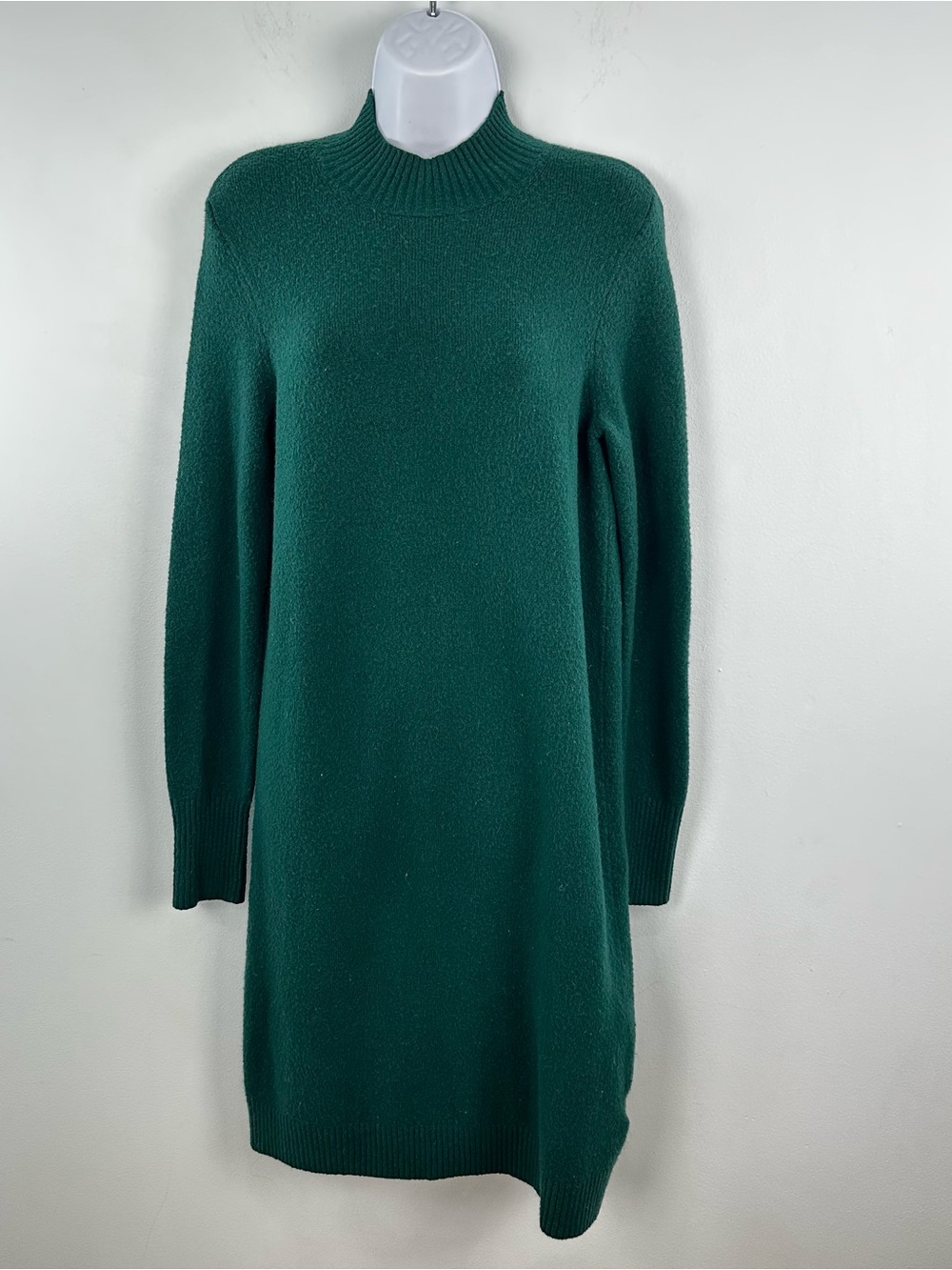 J. Crew Long Sleeve Dark Green Mock Turtleneck Knit Sweater Dress Size Small